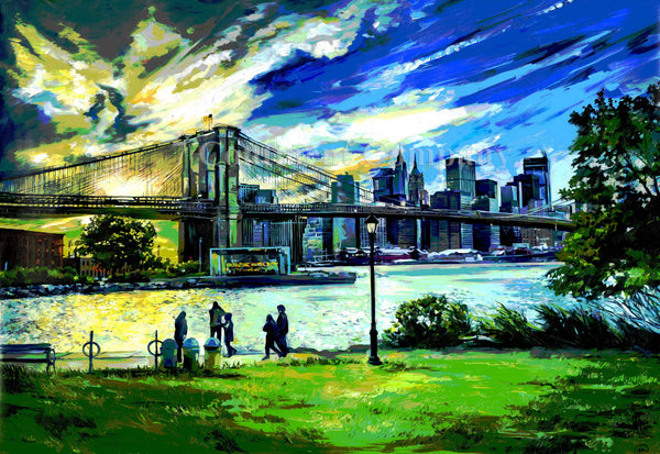 Brooklyn Bridge. Sunset at 7th-continent-company.com - 7 CONTINENT COMPANY Sp. z o.o.