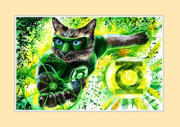 Green Lantern Cat Art at 7th-continent-company.com - 7 CONTINENT COMPANY Sp. z o.o.