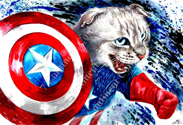 Captain America Cat Art at 7th-continent-company.com - 7 CONTINENT COMPANY Sp. z o.o.