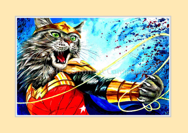 Wonder Woman Cat Art at 7th-continent-company.com - 7 CONTINENT COMPANY Sp. z o.o.